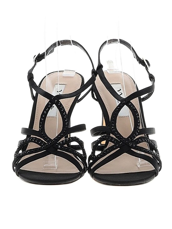 Nina Shoes - NINA BLACK STRAPPY DRESS SANDALS WITH RHINESTONE ACCENTS Size 8-1/2